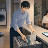 共働き家庭で家事と子どもの予定を調整する勤務医のイメージ